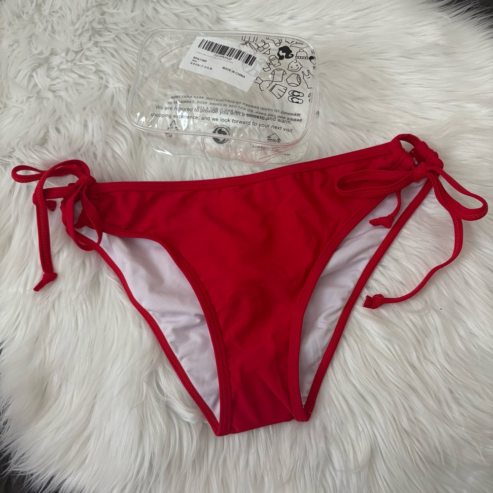 American Trends Amazon Red String Bikini Bottoms